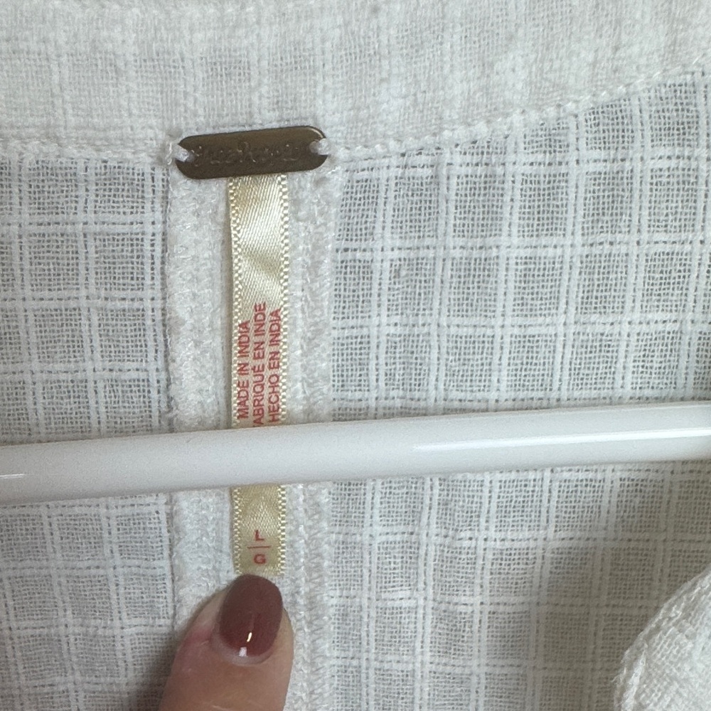 Free People White Boho Mini Dress with Ties & Pockets - L - Picture 7 of 11